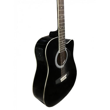 Guitarra Texana E/a Segovia 12 Cuerdas Negra C/afinador, Sgd20ecbka